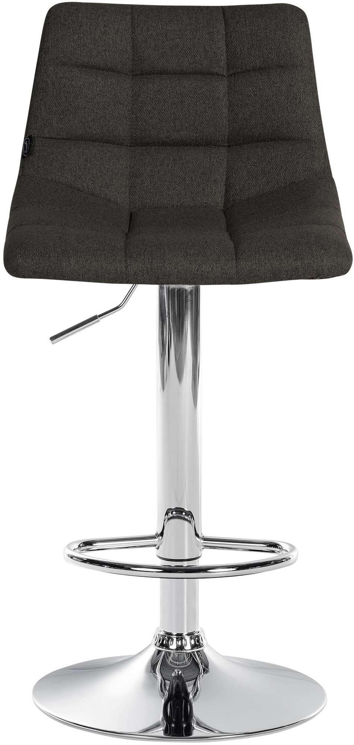 BARHOCKER James Stoff chrom dunkelgrau - Chromfarben/Grau, Textil/Metall (43/108.5/46.5cm) - TPFLiving