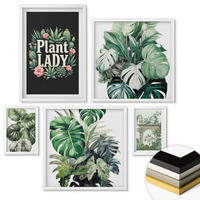 WANDBILDER 5er-Set - 50x50 cm & 20x30 cm & 40x60 cm Weißer Rahmen - Japanische Natur und Japandi-Stil - Weiß, Kunststoff (40/60cm) - ArtPrintCave