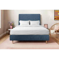 KOPFTEIL gepolstertes – ozeanblauer Stoff - 150 cm - Beige/Dunkelblau, Karton/Holz (150/120/10cm) - Sommeil de Plomb