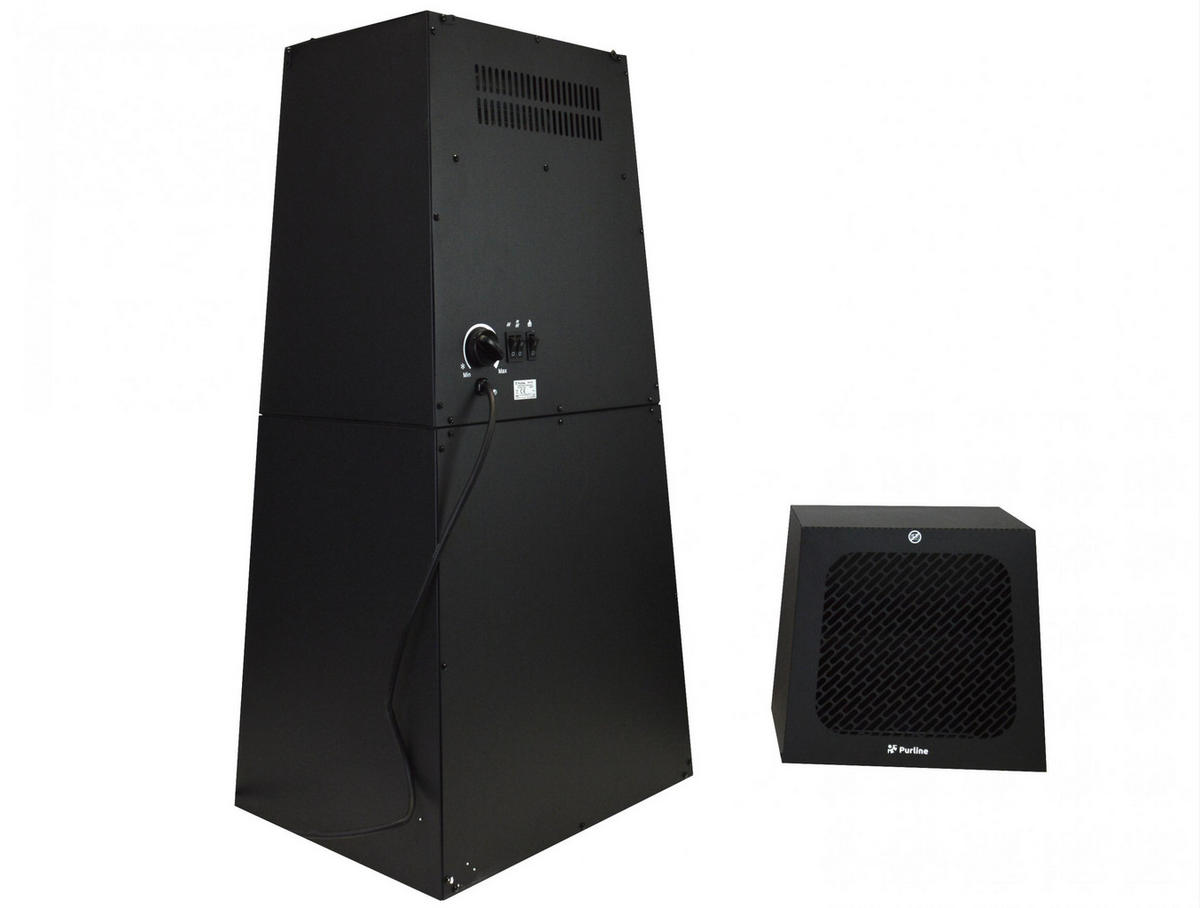 ELEKTROKAMIN Schwarz Bodenmodell mit integrierter Heizung 1800 W - Schwarz, Glas (45/120/35cm) - Purline