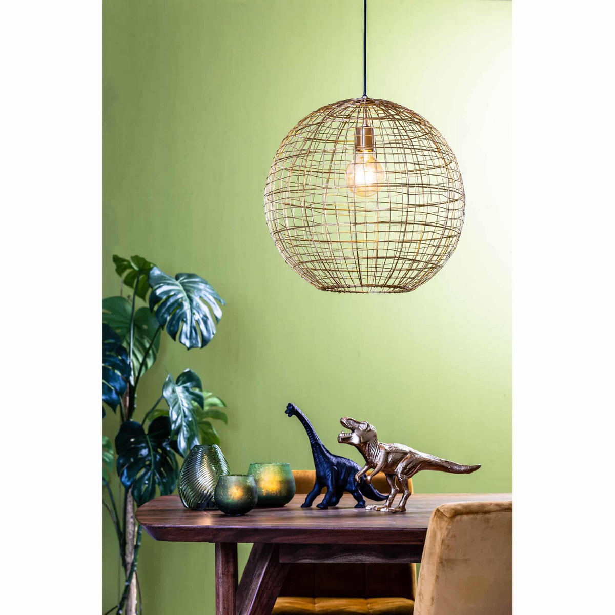 HÄNGELAMPE Mirana Gold Ø46/43 cm - Goldfarben, Metall (46/46/43cm) - Light & Living