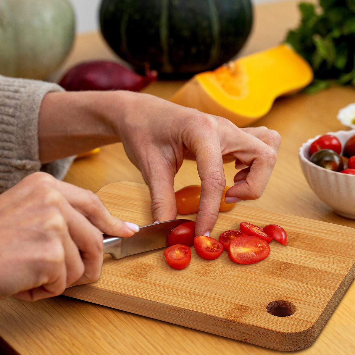 3XSCHNEIDEBRETT - Hellbraun, Holz (22/33cm) - Relaxdays