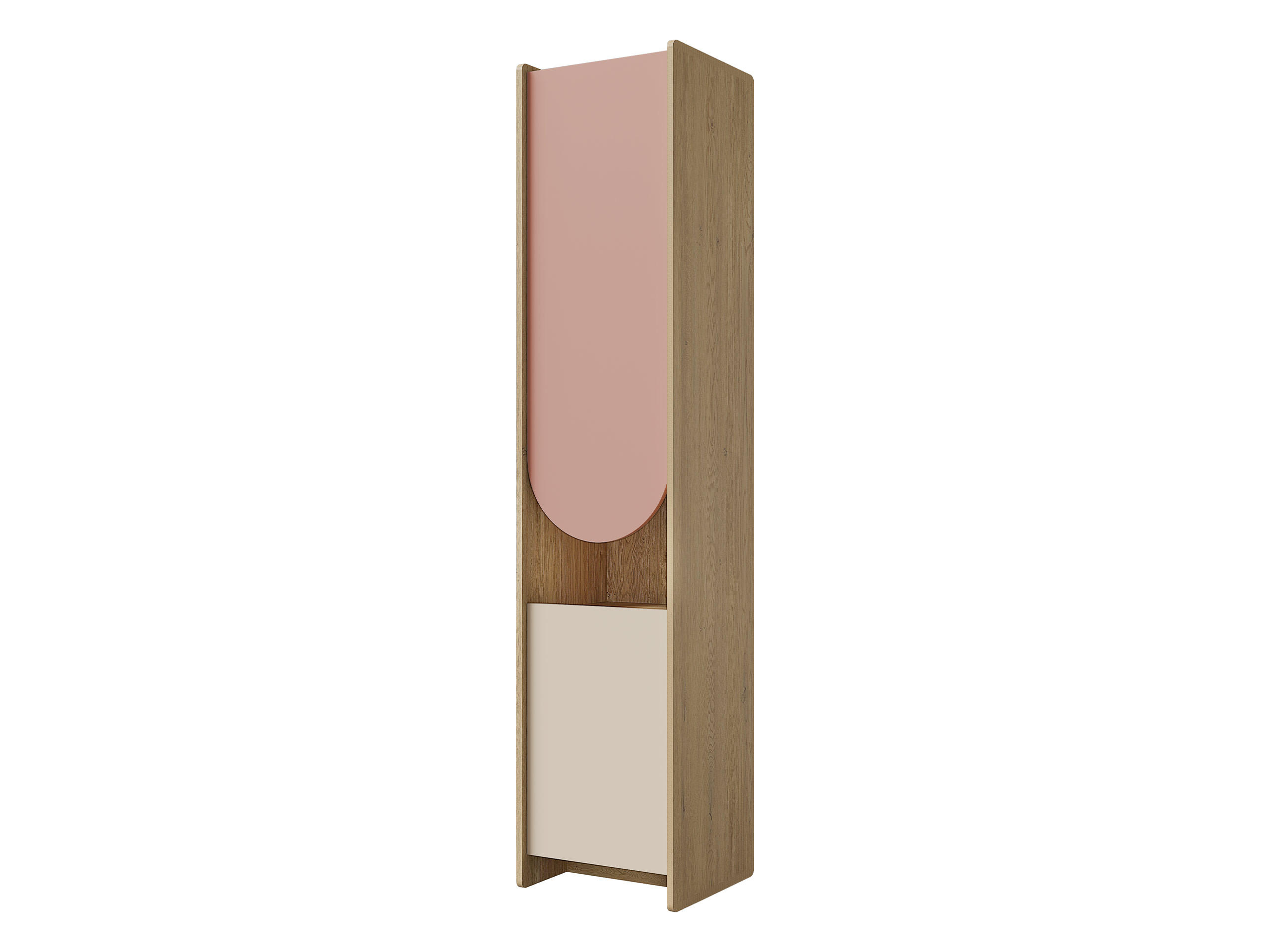 KINDERREGAL Lexi 2D 04 L / P, Seite: Links - Eichefarben/Rosa, Holzwerkstoff (44/198/40cm) - MIRJAN24