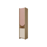 KINDERREGAL Lexi 2D 04 L / P, Seite: Links - Eichefarben/Rosa, Holzwerkstoff (44/198/40cm) - MIRJAN24