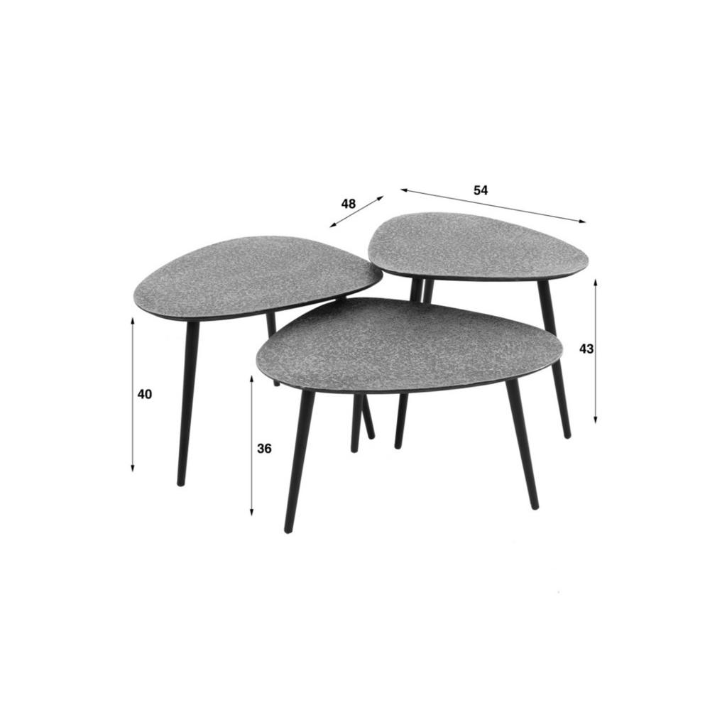 Thumbnail - Kawola Couchtisch-Set, Bronze, Metall, Dreieckig, 48x43x54 cm, Wohnzimmer, Wohnzimmertische, Couchtische