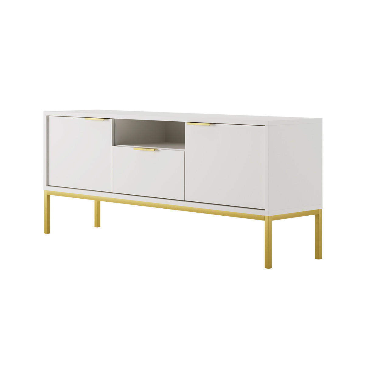 TV-MÖBEL Seattle Weiß - Weiß, Holzwerkstoff (33/56.4/135cm) - Petits-meubles
