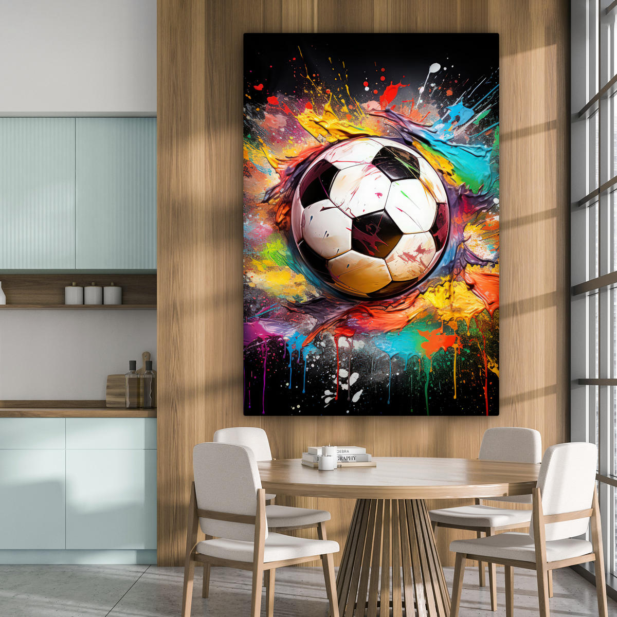 SLIKA NA PLATNU Nogomet 90x140 cm - bela, tekstil (90/140cm) - MuchoWow