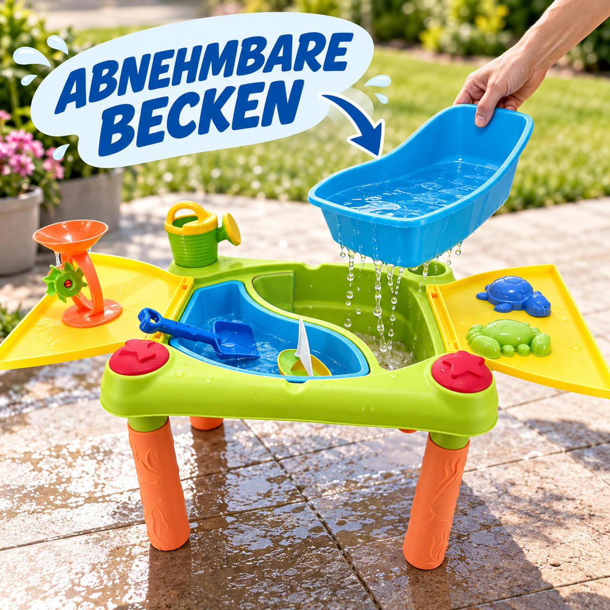 STŮL Vícebarevný vodní hra 10-ks sada - různobarevná, plast (100/48cm) - Relaxdays