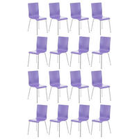 BESUCHERSTUHL 16er Set Holz lila - Lila, Holz/Metall (43/87/47cm) - CLP
