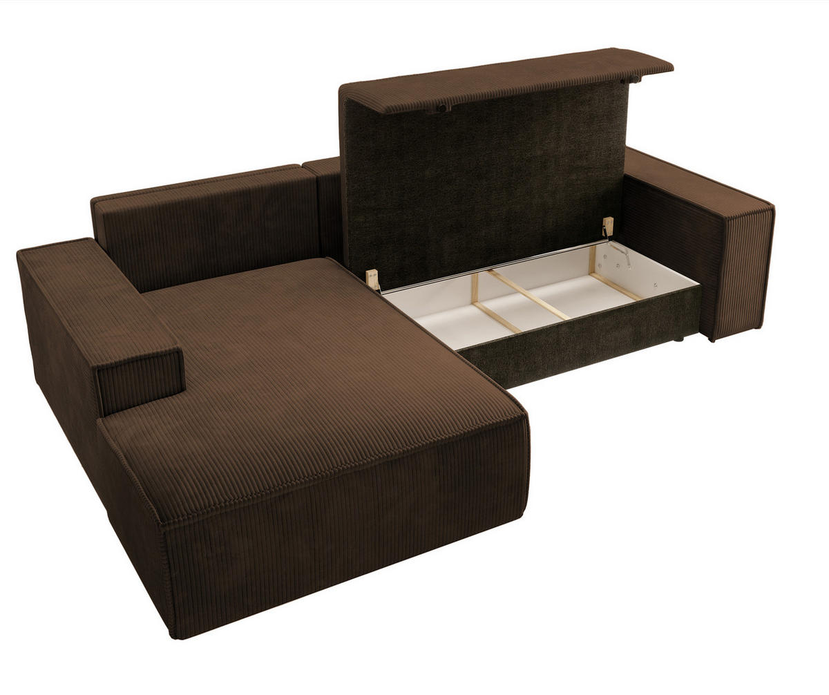 ECKSOFA Farese Braun Cordbezug - Schwarz/Braun, Kunststoff/Textil (267/167cm) - Selsey