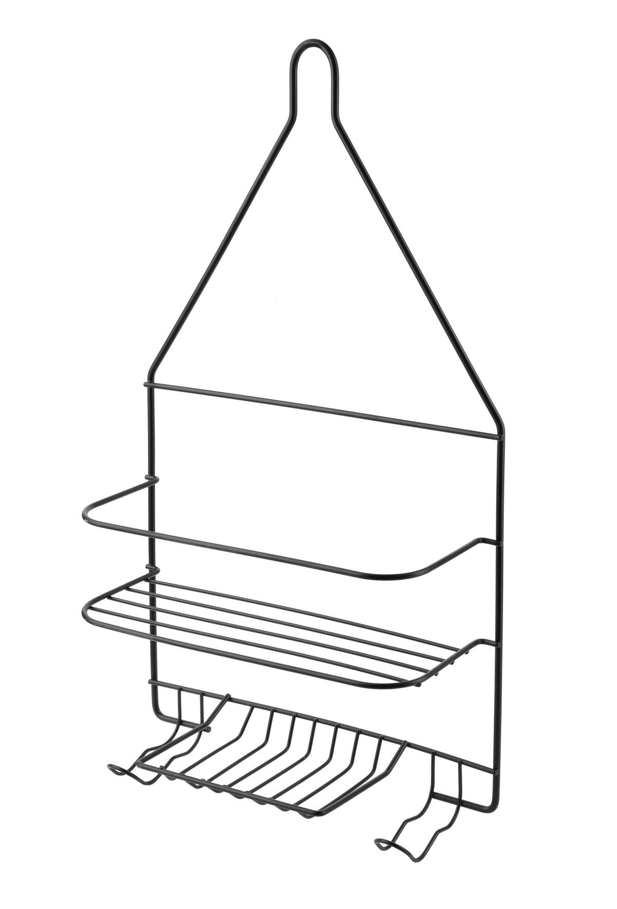 BADEZIMMERREGAL Carl 25/10/45cm Schwarz - Schwarz, Metall (25/45/10cm) - Mondex