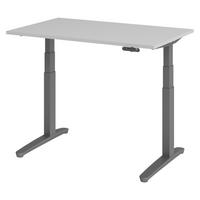 SCHREIBTISCH elektrisch XBHM 80/120/74 cm in Grau/Graphitfarben - Graphitfarben/Grau, Holzwerkstoff (80/120/74cm) - bümö
