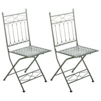 KLAPPSTUHL Asiri - 2er Set - antik-grün - Grün, Metall (40/43/95cm) - TPFLiving