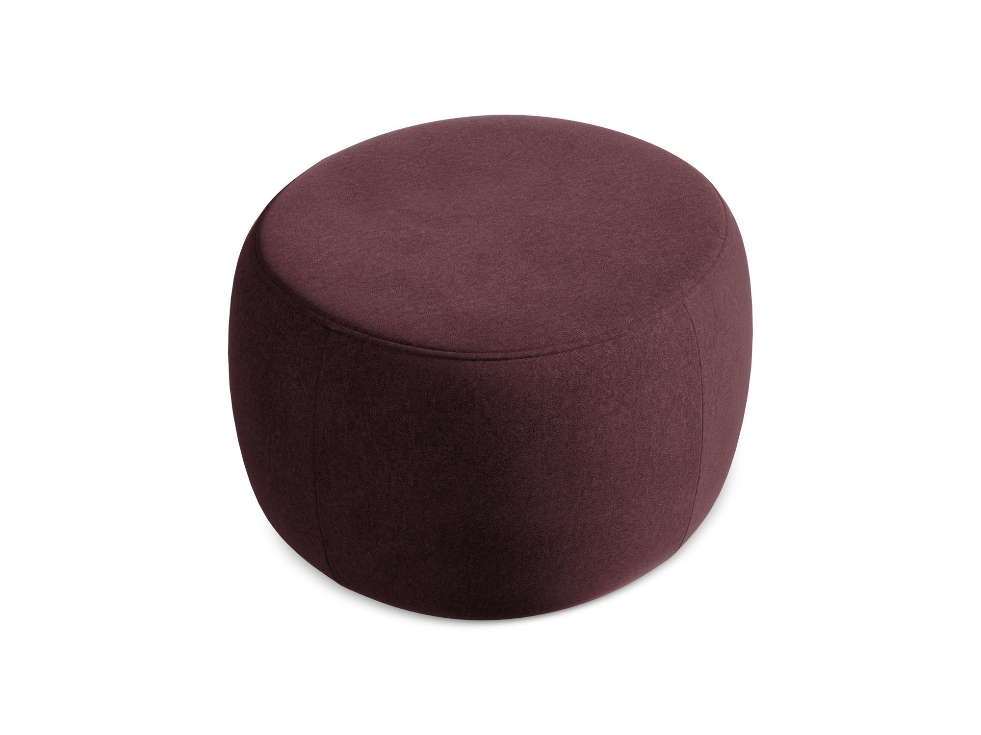 POUF Samt Stoff Rot - Bordeaux/Beige, Kunststoff/Textil (76/44/67cm) - Makamii