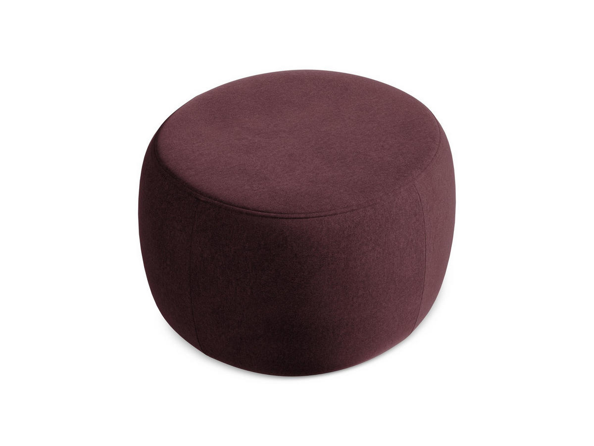 POUF Samt Stoff Rot - Bordeaux/Beige, Kunststoff/Textil (76/44/67cm) - Makamii
