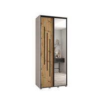 SCHWEBETÜRENSCHRANK 235,2/110/60 2-türig - Schwarz/Eiche Artisan, Holz/Metall (110/235/60cm) - Abiks Möbel