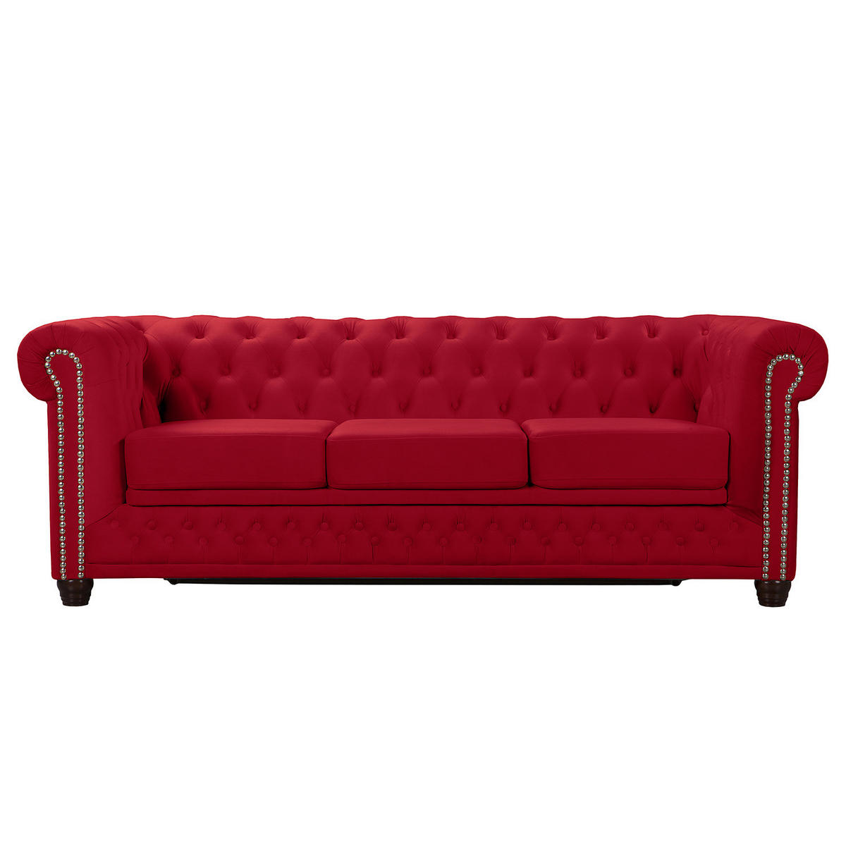 3-SITZER SOFA - Rot/Buchefarben, Textil (203/72/86cm) - home24