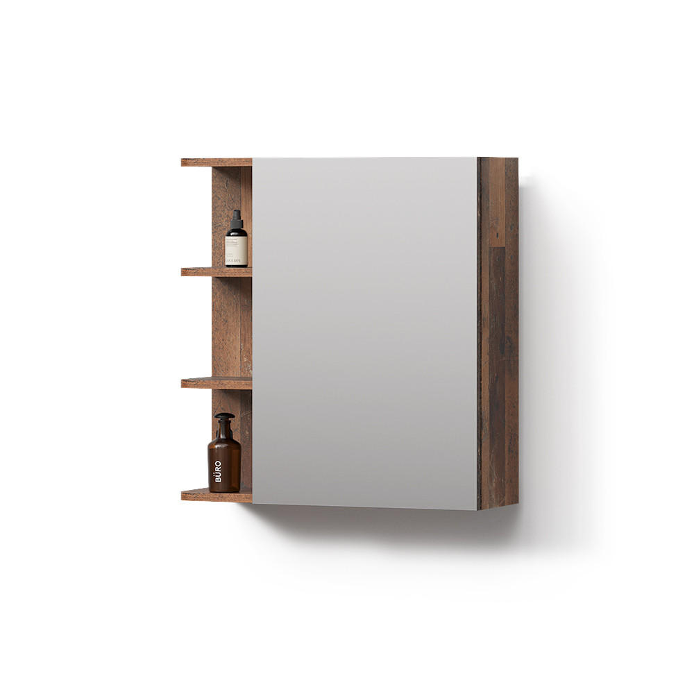 SPIEGELSCHRANK Fucino Oldstyle 62 x 64 cm - Braun, Holzwerkstoff (62/64/20.8cm) - Livinity®