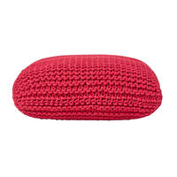 STRICK-POUF rot, Bodenkissen 70/70/20 cm - Rot, Textil (70/20/70cm) - Homescapes