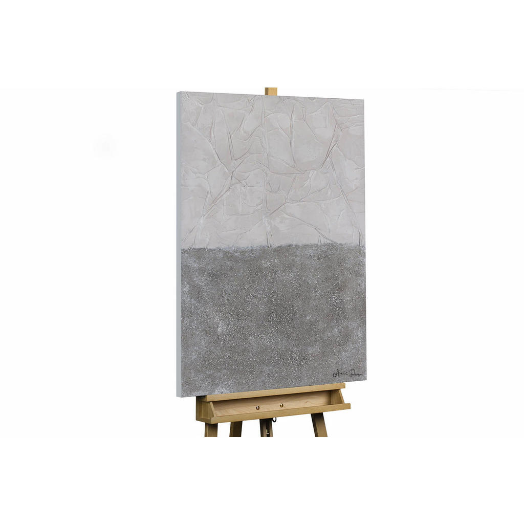 KUNSTLOFT RUČNĚ MALOVANÝ AKRYLOVÝ OBRAZ ŠEDÝ, 70/100 CM