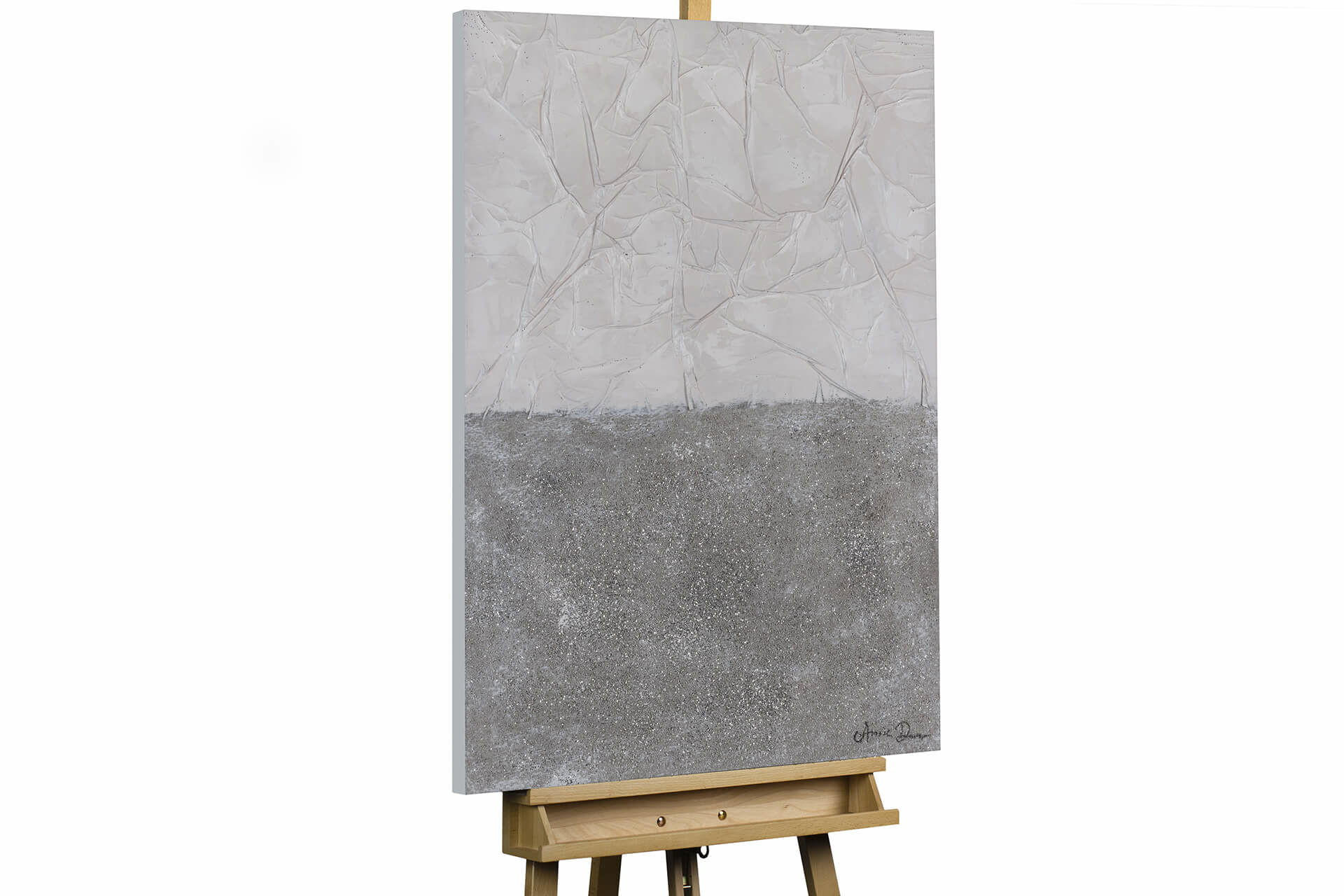 ACRYLBILD HANDGEMALT 70/100 cm - Grau, Holz/Textil (1.8/100cm) - KUNSTLOFT