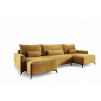 WOHNLANDSCHAFT Silves - Gelb, Holzwerkstoff/Textil (382/81/148cm) - Fun Möbel