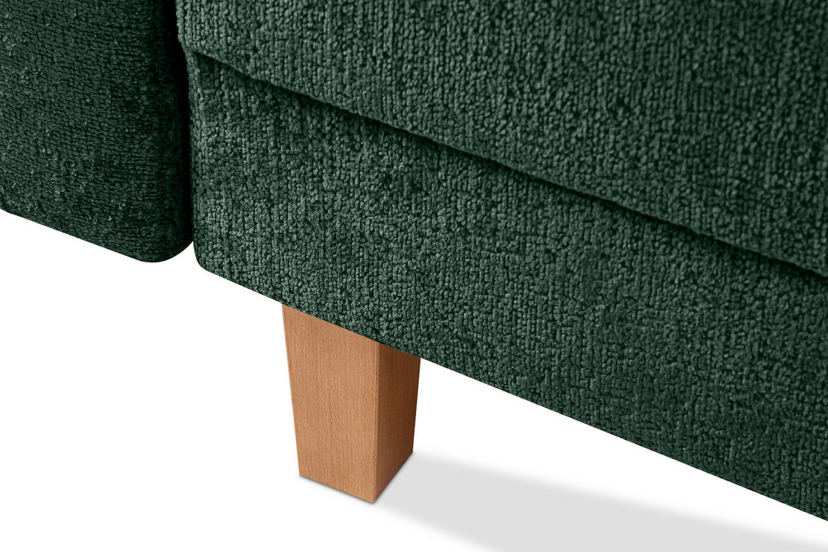 3-SITZER-SCHLAFSOFA ERISO mit weiche Sitzfläche und hohe Rückenlehne, Chenille-Stoff, grun - Braun/Grün, Textil (220/80/100cm) - KONSIMO®