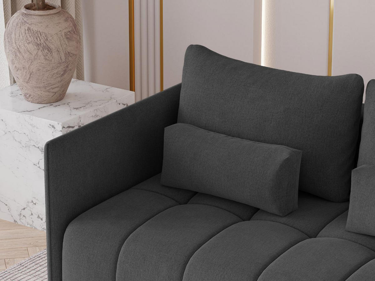 ECKSOFA Ardi Anthrazit - Anthrazit/Schwarz, Holz/Textil (245/182cm) - Graingold