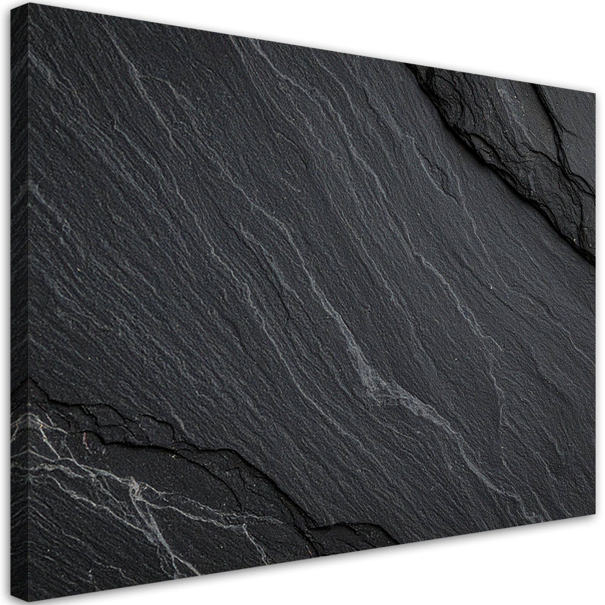 LEINWANDBILD Stein Schieferstruktur 100x70cm - Grau, Textil (100/70cm) - Feeby