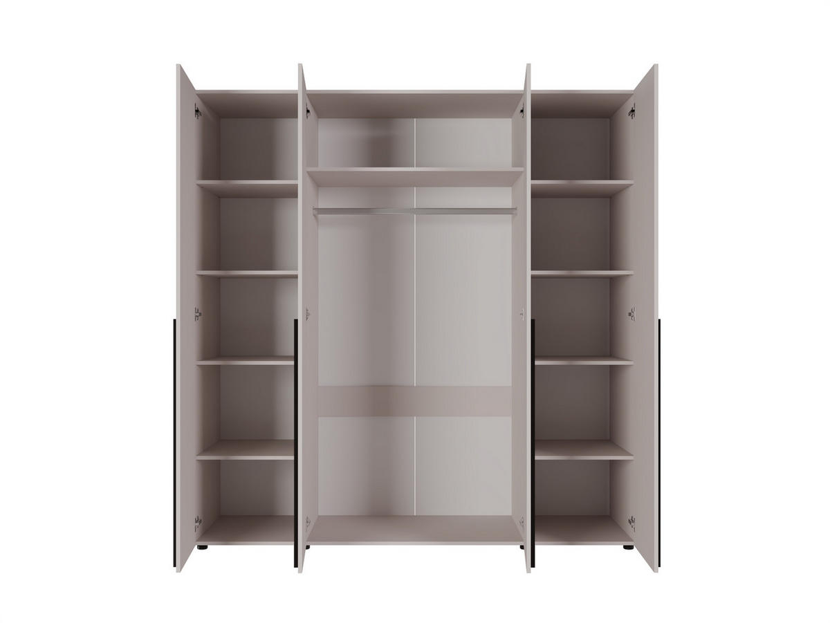 DREHTÜRENSCHRANK Arni Kaschmir Beige - 11 Fächer - 200x206x60 cm - Kaschmir, Holzwerkstoff (200/206/60cm) - Ravio