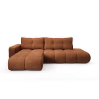 ECKSOFA DUCA L-S Orange Chenille mit Schlaffunktion - Orange, Holz (266.5/266.5cm) - MASSENO