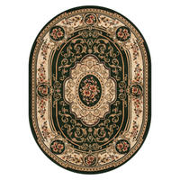 TEPPICH ATLAS oval grün floral 160/220 cm - Grün, Textil (160/220cm) - Tapiso