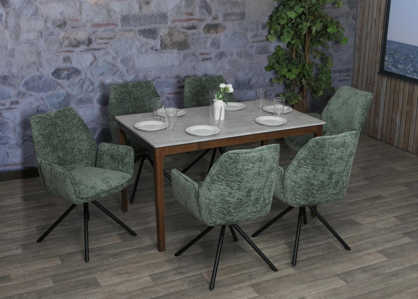 ESSZIMMERSTUHL Grün, Schwarz - Schwarz/Grün, Textil (60/86/60cm) - MCW