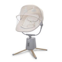 BABYWIPPE Storky beige Bluetooth, Fernbedienung, Timer, 5-Punkt-Gurt, Holzoptik-Füße - Beige, Metall - Lorelli