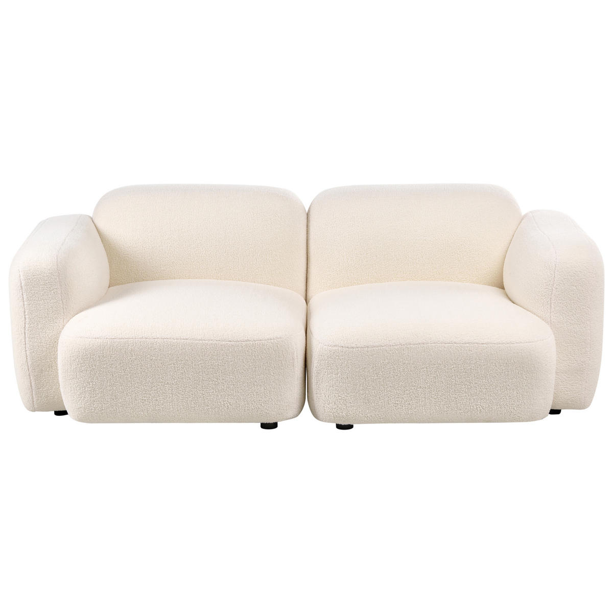 3-SITZER-SOFA Bouclé Cremeweiß Afoss - Creme, Textil (195/71/94cm) - Beliani