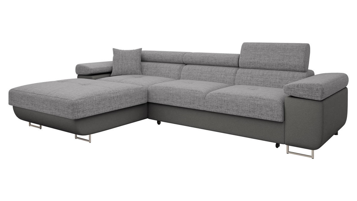 ECKSOFA Torezio Mini, Seite: Links - Alufarben, Holz/Textil (280/170cm) - MIRJAN24