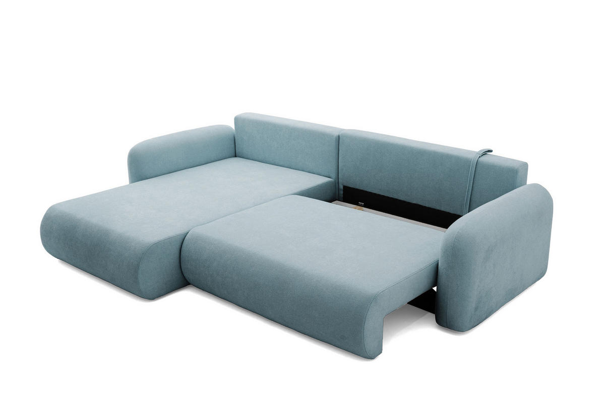 ECKSOFA NEST Universal mit Liegeflache 157x240 cm - Blaugrau, Textil (280/187cm) - Muffo
