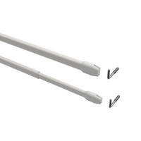 SCHEIBENSTANGEN/VITRAGESTANGEN Geno 60-100 cm, oval, Weiß, Packung 2 Stück - Weiß, Kunststoff/Metall (1/1.5/100cm) - INTERDECO