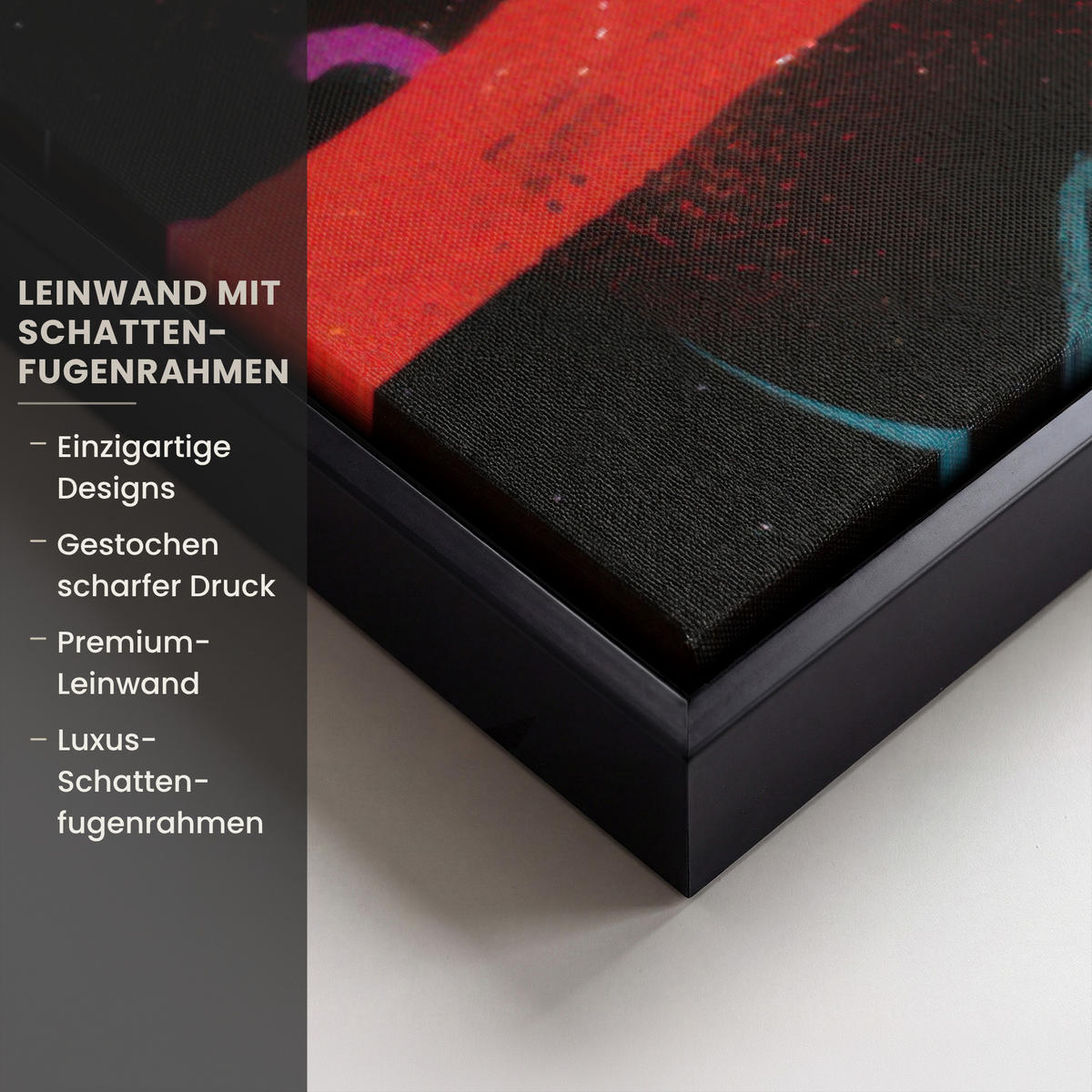 LEINWAND Bilder mit Rahmen - Farbflächen - Formen - Bunt - Abstrakt - 60x90 - Pink, Textil (60/90cm) - MuchoWow