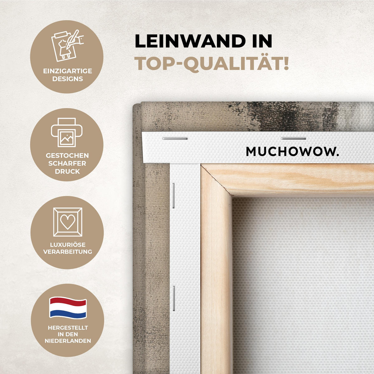 LEINWANDBILD Wabi sabi - Pflanze - Beige 60x80 cm - Taupe, Textil (60/80cm) - MuchoWow