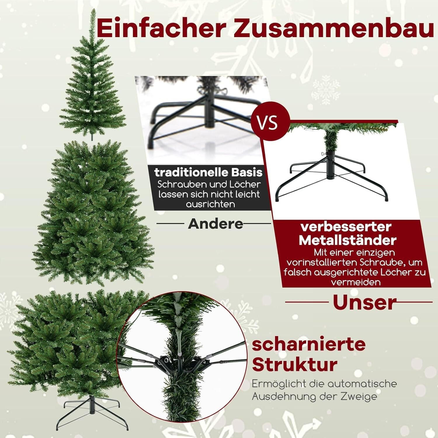 WEIHNACHTSBAUM 240cm Grün - Grün, Metall (240cm) - COSTWAY