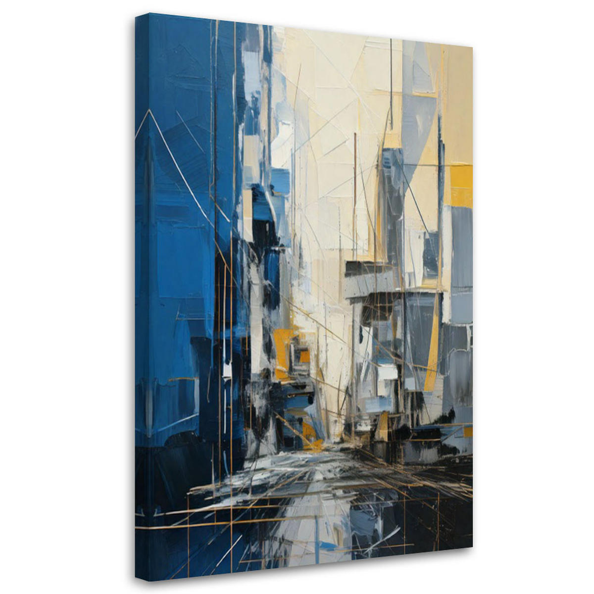 LEINWANDBILD Abstraktion 40x60cm - Blau, Textil (40/60cm) - Feeby