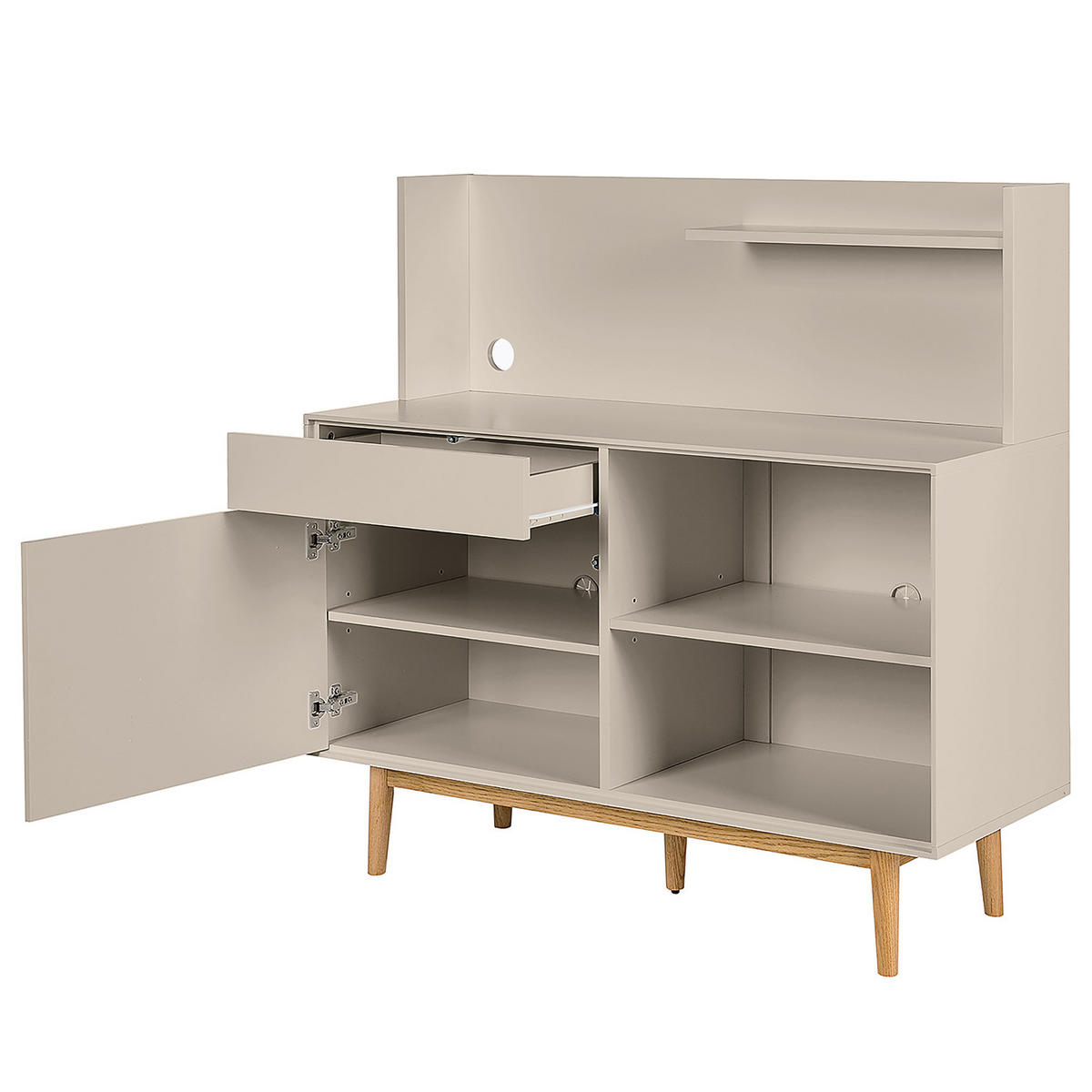 KÜCHENSCHRANK - Holzwerkstoff / Teilmassivholz - Taupe, Holz/Holzwerkstoff (120/45/119cm) - home24