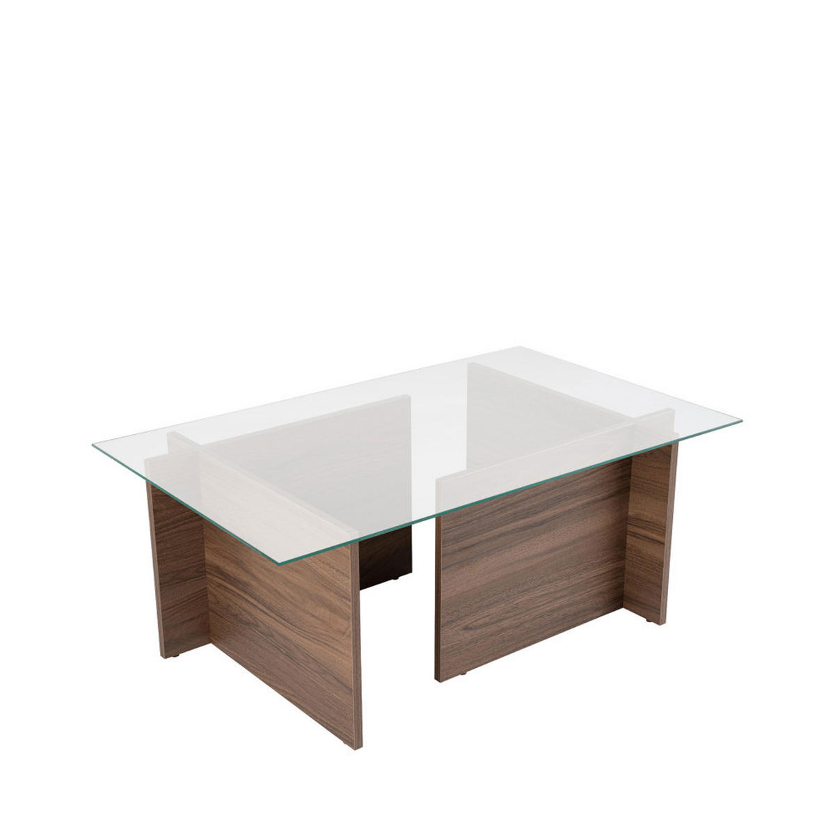 COUCHTISCH - Glas - Dunkles Holz - Nussbaumfarben, Glas (105/65/40cm) - Drawer