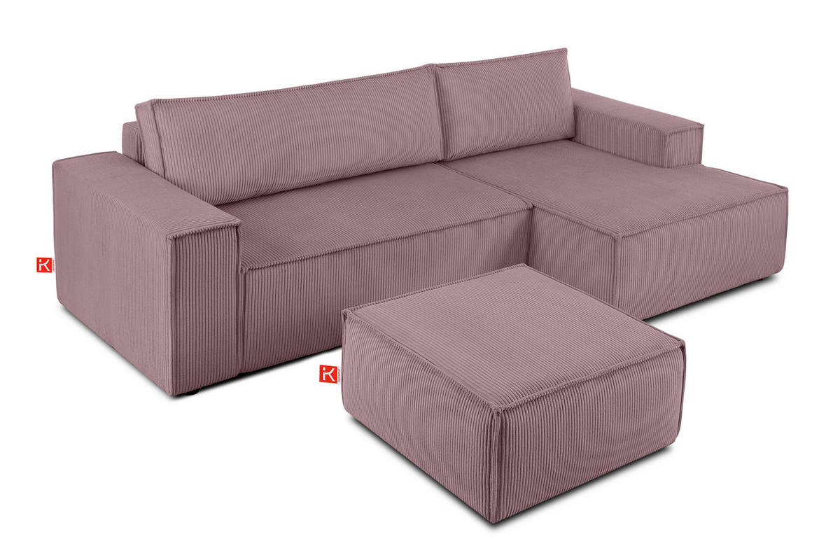 SITZPOUF NAPI gefederte Sitzfläche, hellviolett - Violett/Schwarz, Textil (83/45/83cm) - KONSIMO®