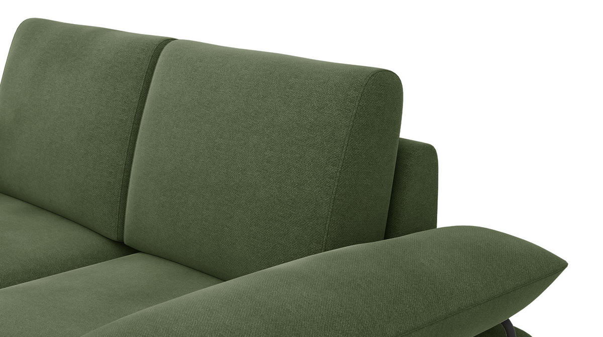 SOFA LORI 2-Sitzer, olivgrün - Schwarz/Olivgrün, Holzwerkstoff/Textil (185/87/96cm) - Courtois Laville