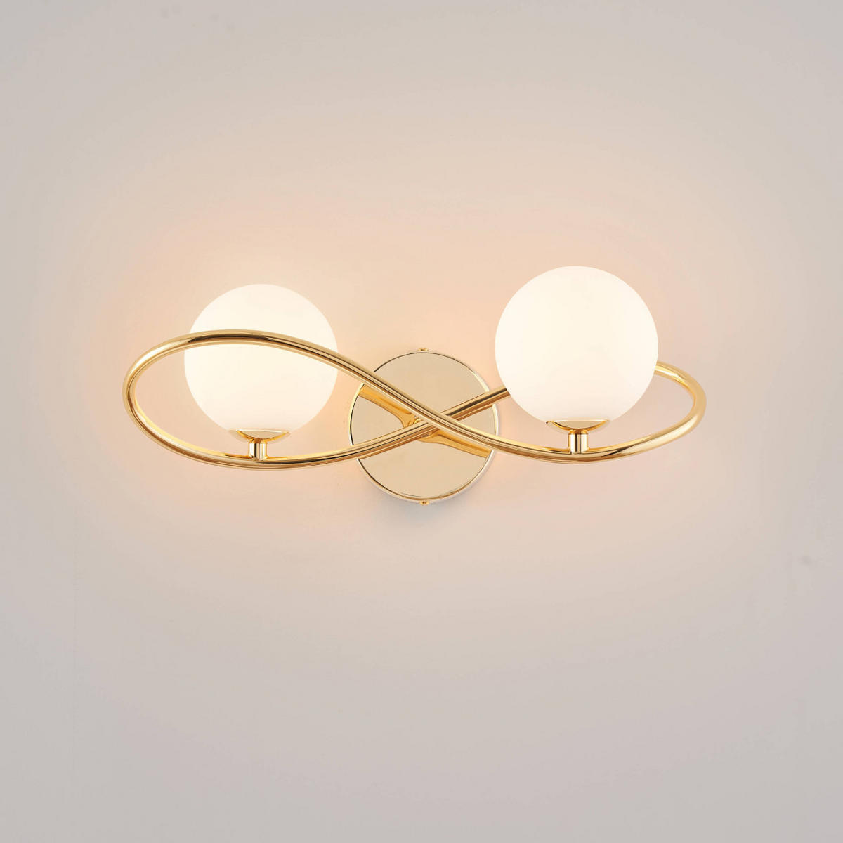 WANDLEUCHTE Novale, Weiß und Gold, 37.5cm - Goldfarben, Glas (15/16/37.5cm) - KOSILUM
