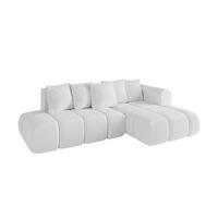 ECKSOFA Ottomane Rechts CLOUD-L-v1 289x180x40 Weiß Bouclé - Weiß, Holzwerkstoff/Kunststoff (289/180cm) - ALTDECOR