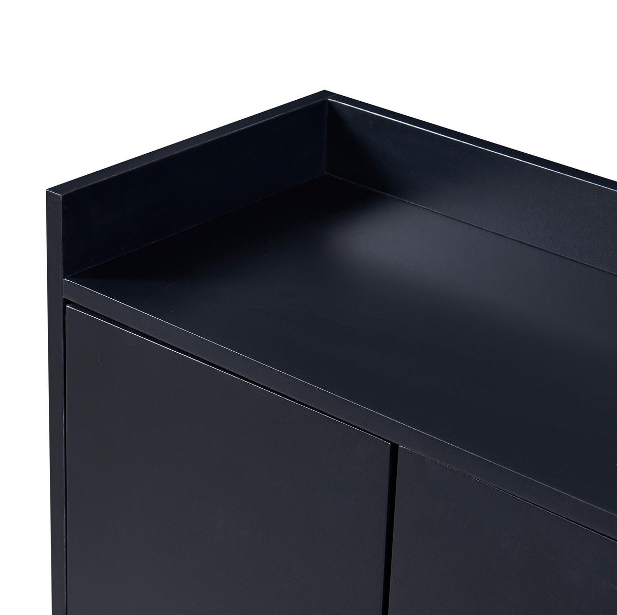 SIDEBOARD 4-türig 120 x 30 x 80 cm Schwarz mit verstellbaren Einlegeböden - Schwarz, Holzwerkstoff (120/80/30cm) - Meubliv