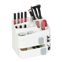 MAKE-UP-ORGANIZER - Weiß, Kunststoff (26/21.5/21cm) - Relaxdays